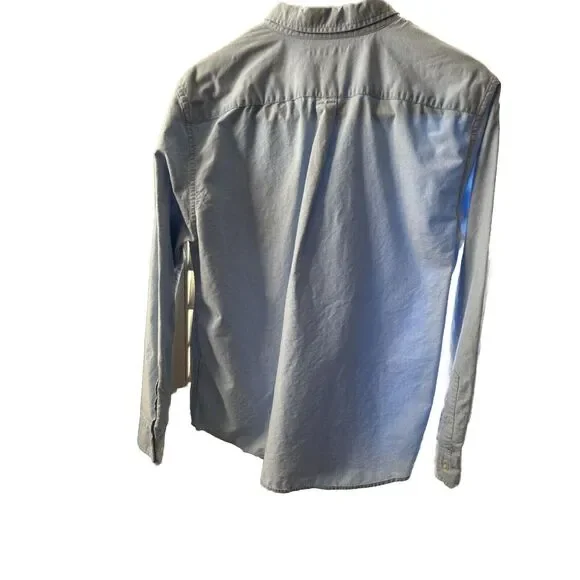 Banana Republic Mens XL Blue Denim Chambray Shirt Long Sleeve Button up Pockets - Picture 2 of 5